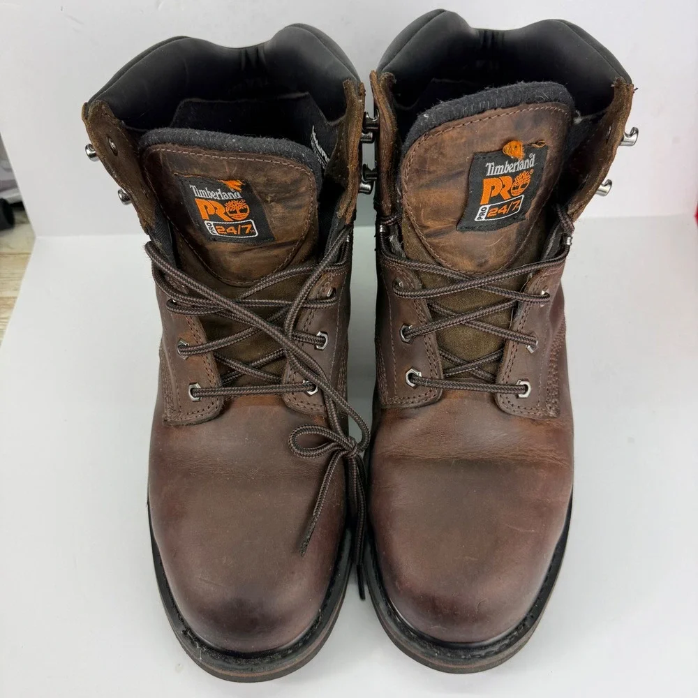 Timberland‎ PRO Work Boots Mens 11.5M Brown Steel Toe Leather Resistor A6801